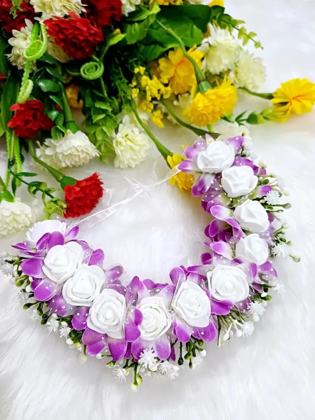 Gypsy Flower Gajra Hair Accessories Set for Women Bun Flowers Hair Accessory Set  (White)